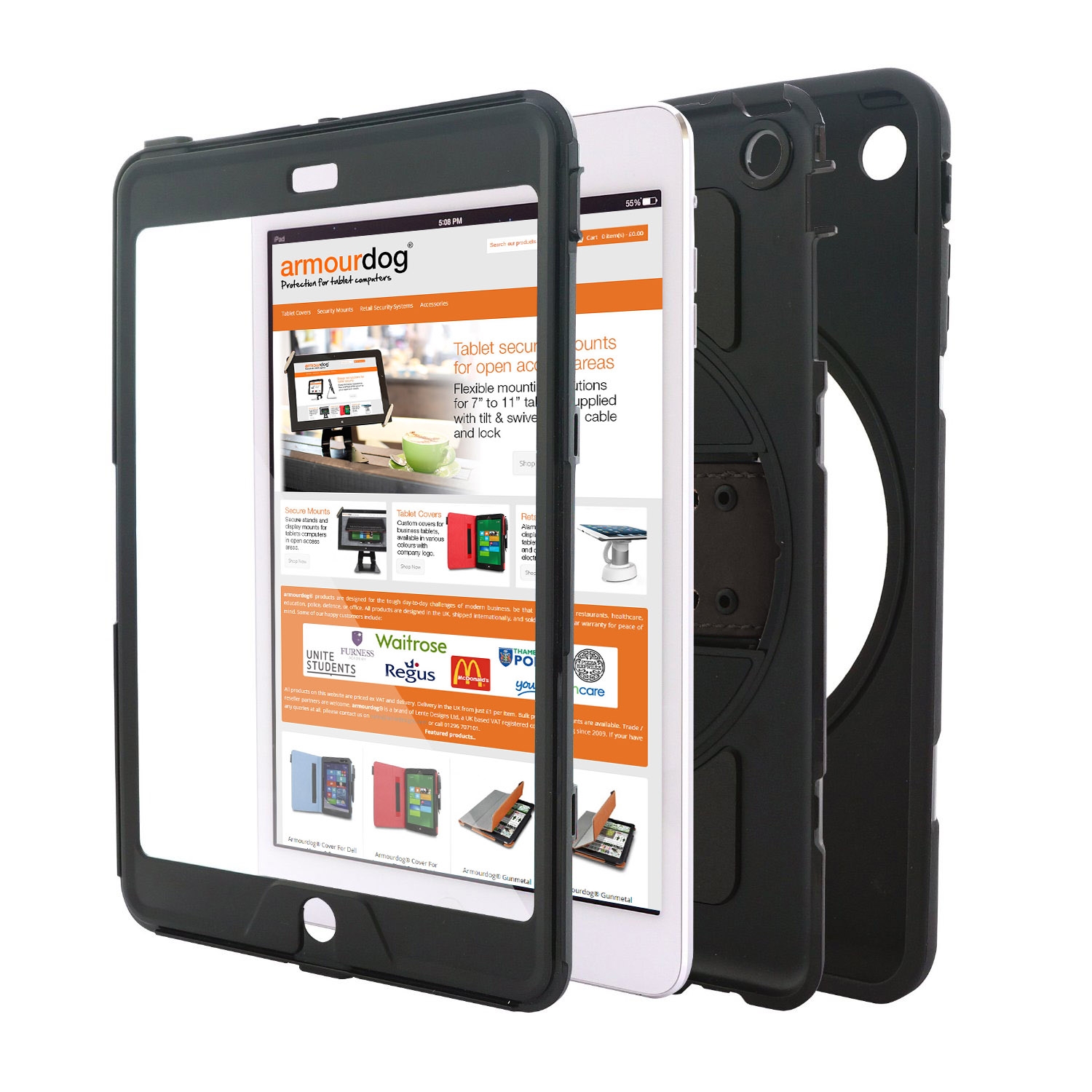 armourdog® rugged 360 grip case for the Apple iPad 2/3/4 with tempered glass screen protector