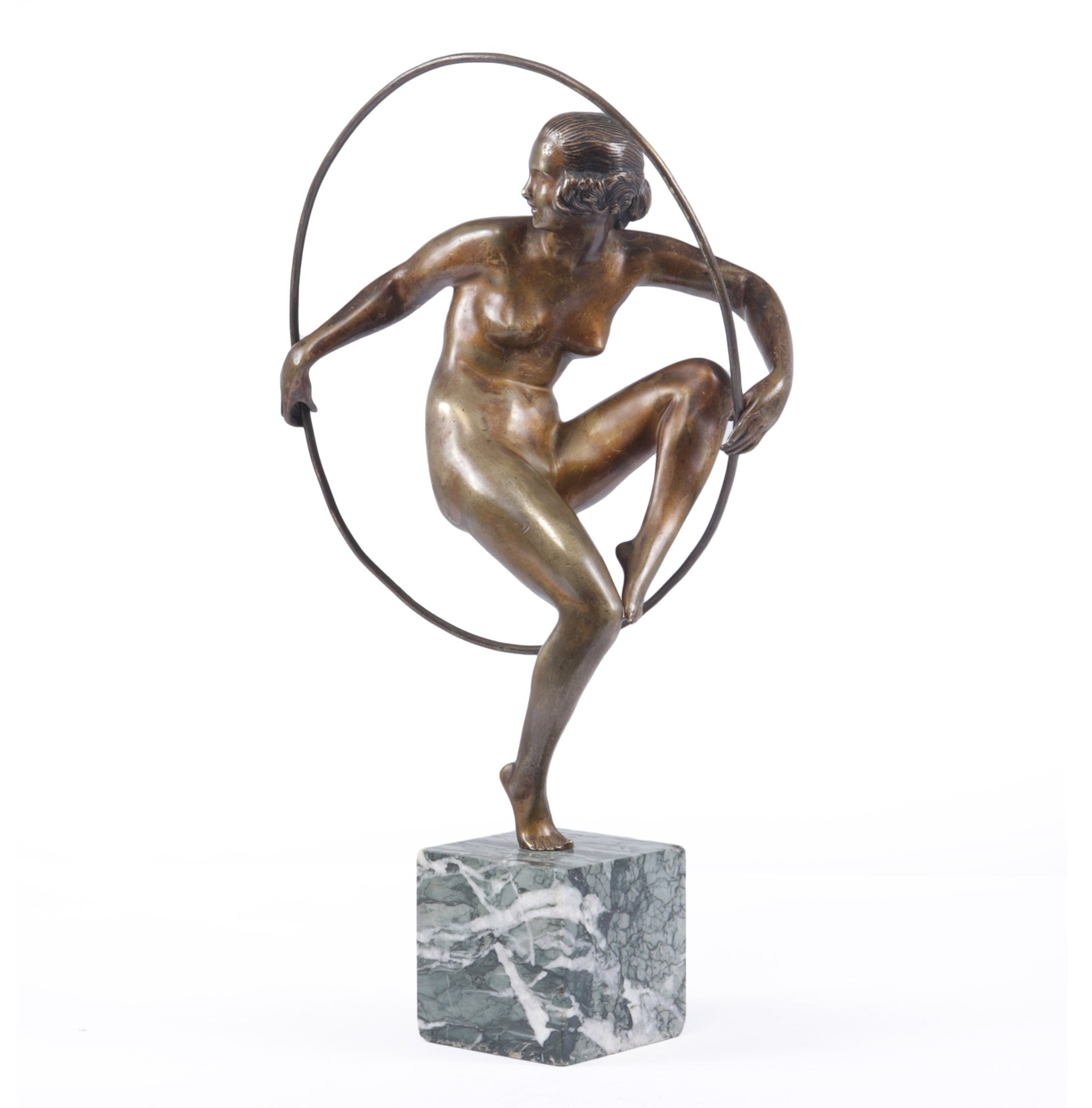 Art Deco Bronze Hoop Dancer by A Bouraine – The Furniture Rooms