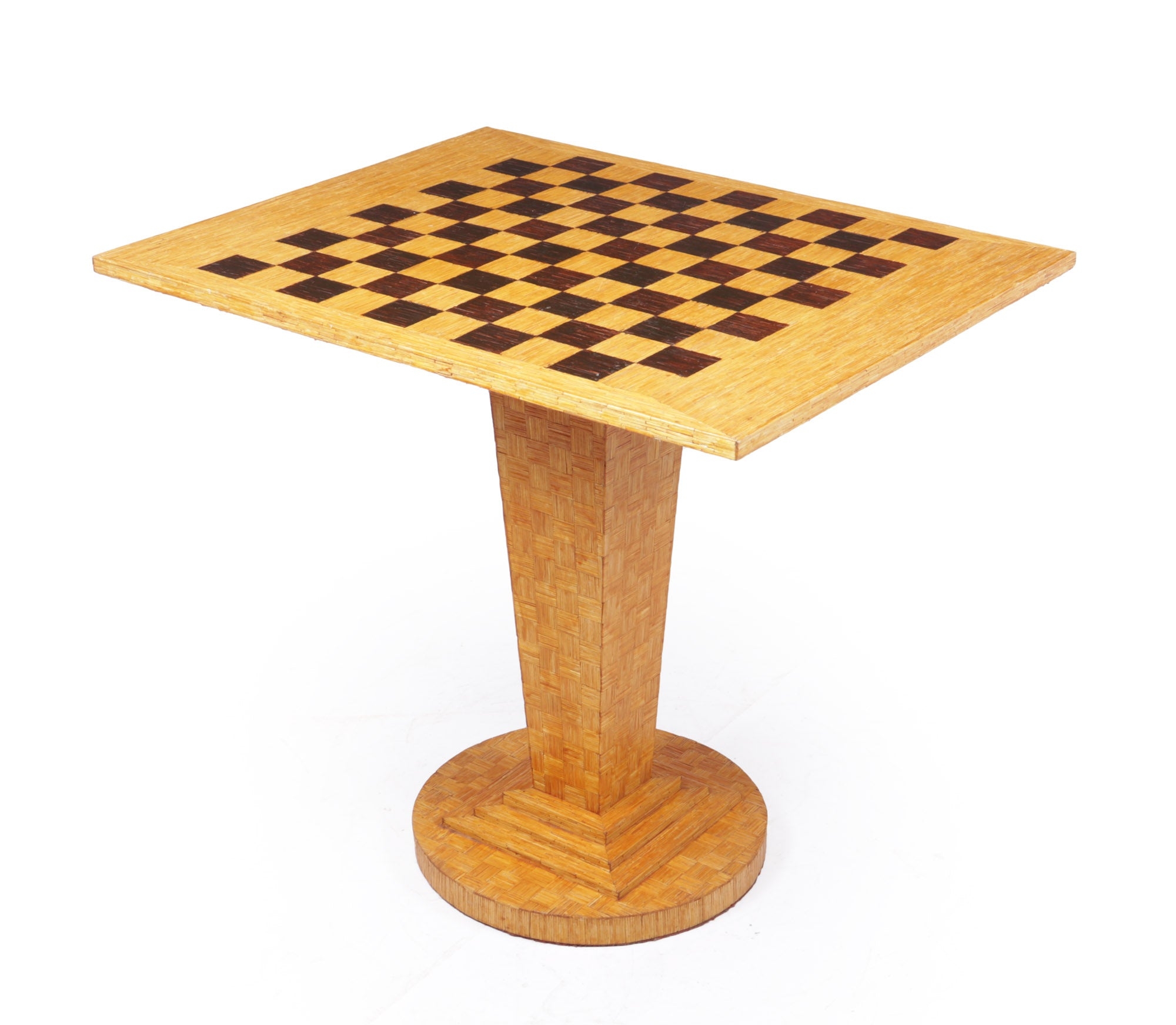 Art Deco Chess Table in Straw Work c1930 – The Furniture Rooms