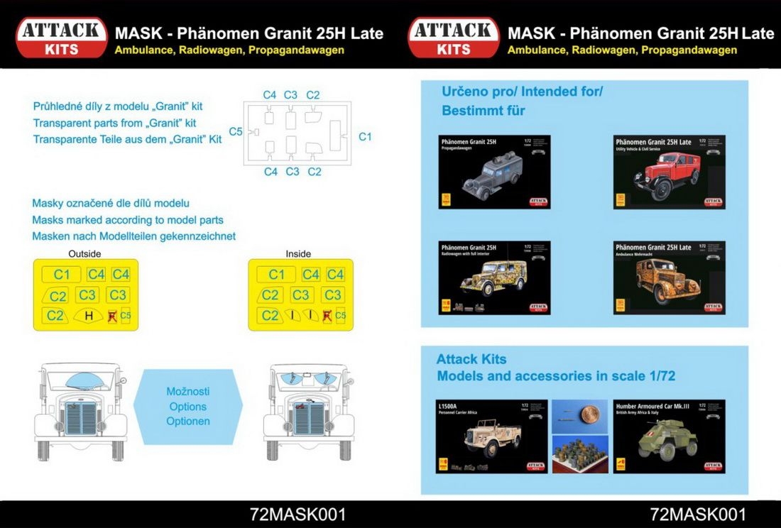 Attack 1/72 Phänomen Granit 25H Paint Mask – # 72MA001 – Model Hobbies