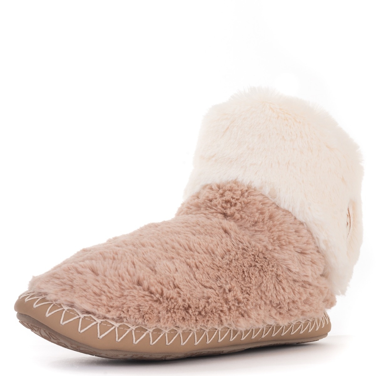 Audrey Faux Fur Slipper Boots – Small – Gingerbread / Cream – Women’s – Bedroom Athletics