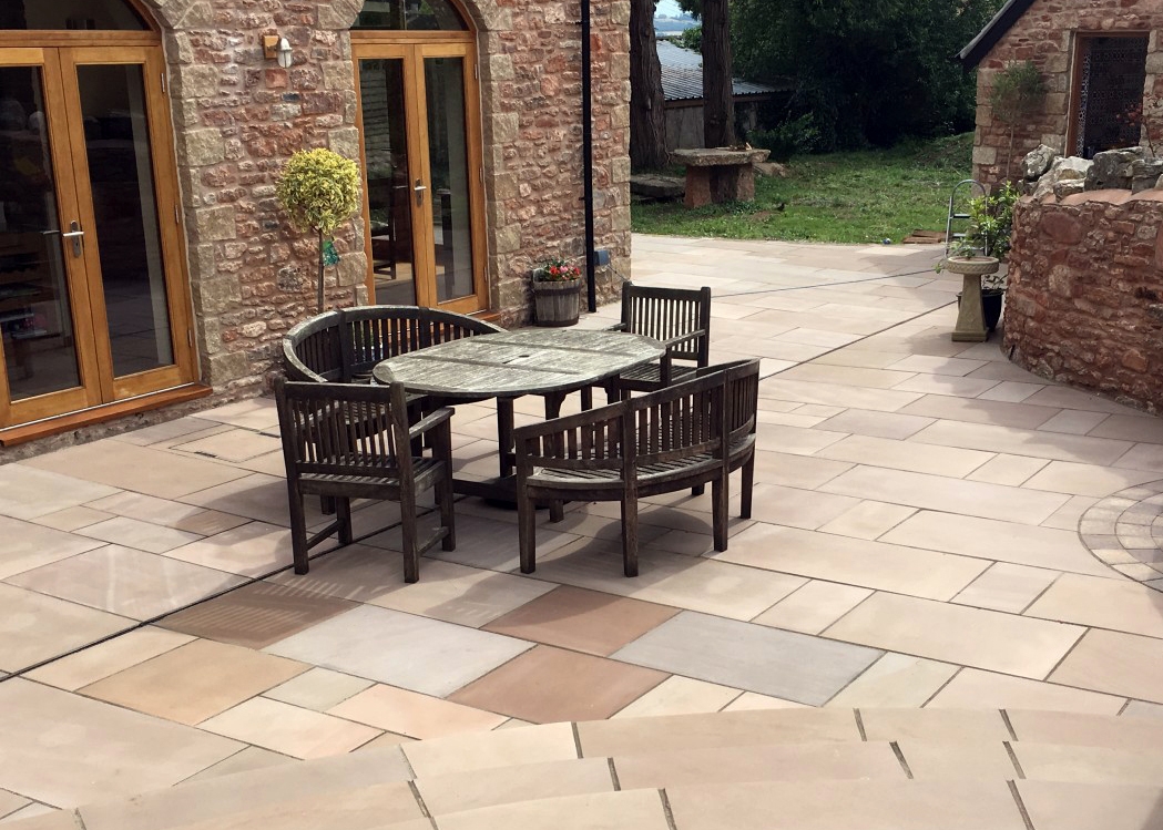 Autumn Brown 22mm Sawn and Honed 600x600mm Paving Stone Pack 15m² coverage – Indian Sandstone – £28 Per M² – Infinite Paving