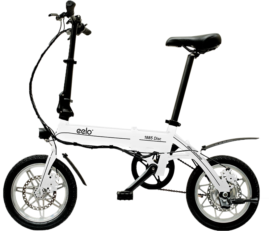 Eelo 1885 Disc Pro Folding Electric Bike 250W, White – Urban Travel