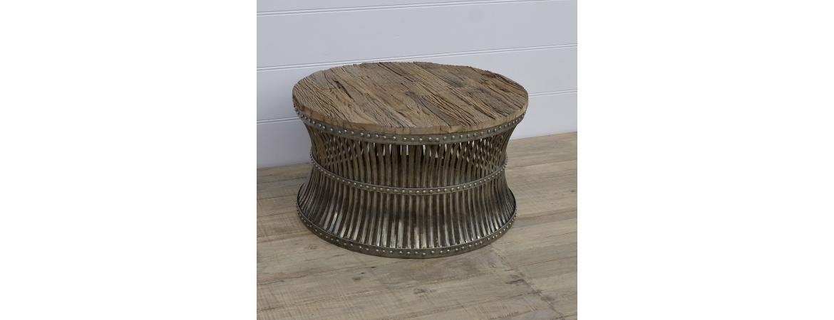 Wooden Top and Metal Coffee Table