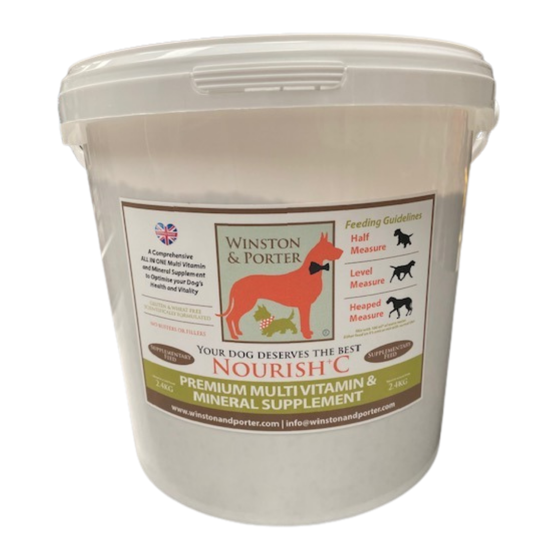 Nourish + C Premium Multi Vitamin & Mineral All In One Dog Supplement From – Health & Vitality – 1.2kg / 18.kg / 2.4kg – Winston & Porter
