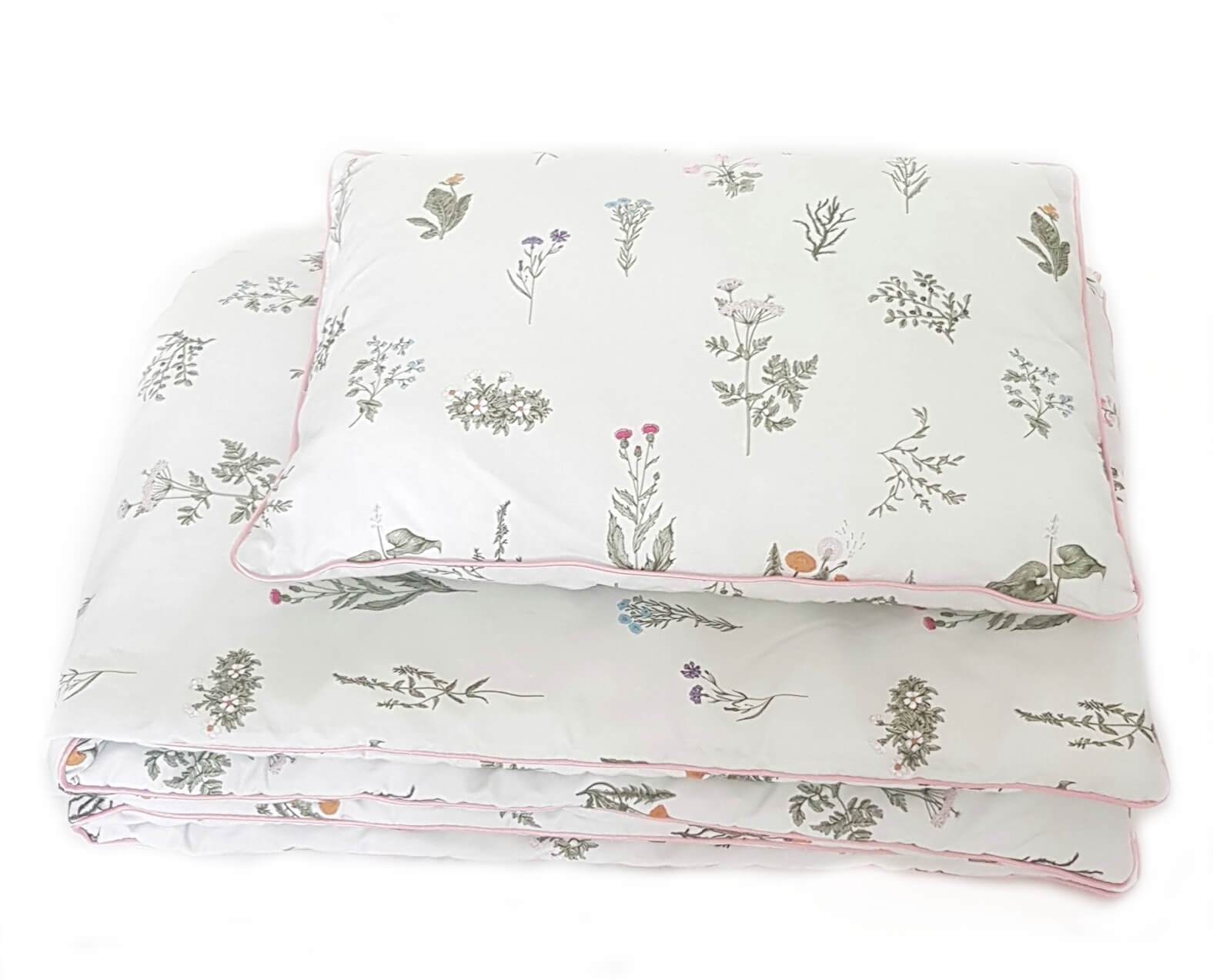 Baby Duvet&Pillow – All-In-One Filling&Cover- ‘M’ Floral – evCushy