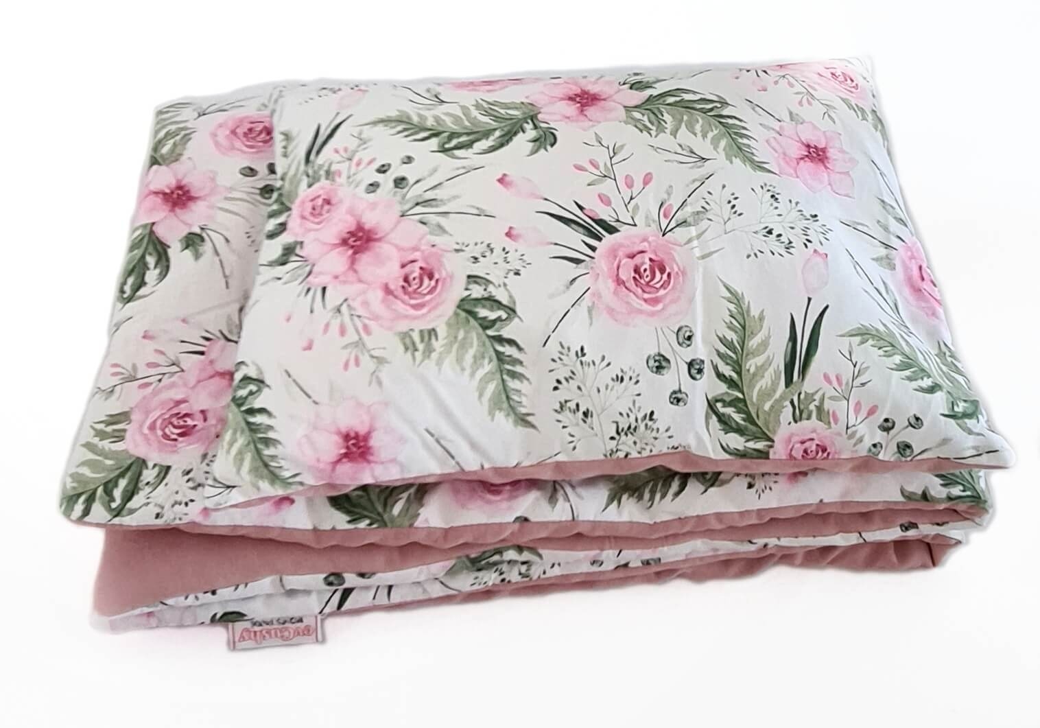 Baby Bedding With Filling- Double-Sided ‘M’- Pink Garden – evCushy
