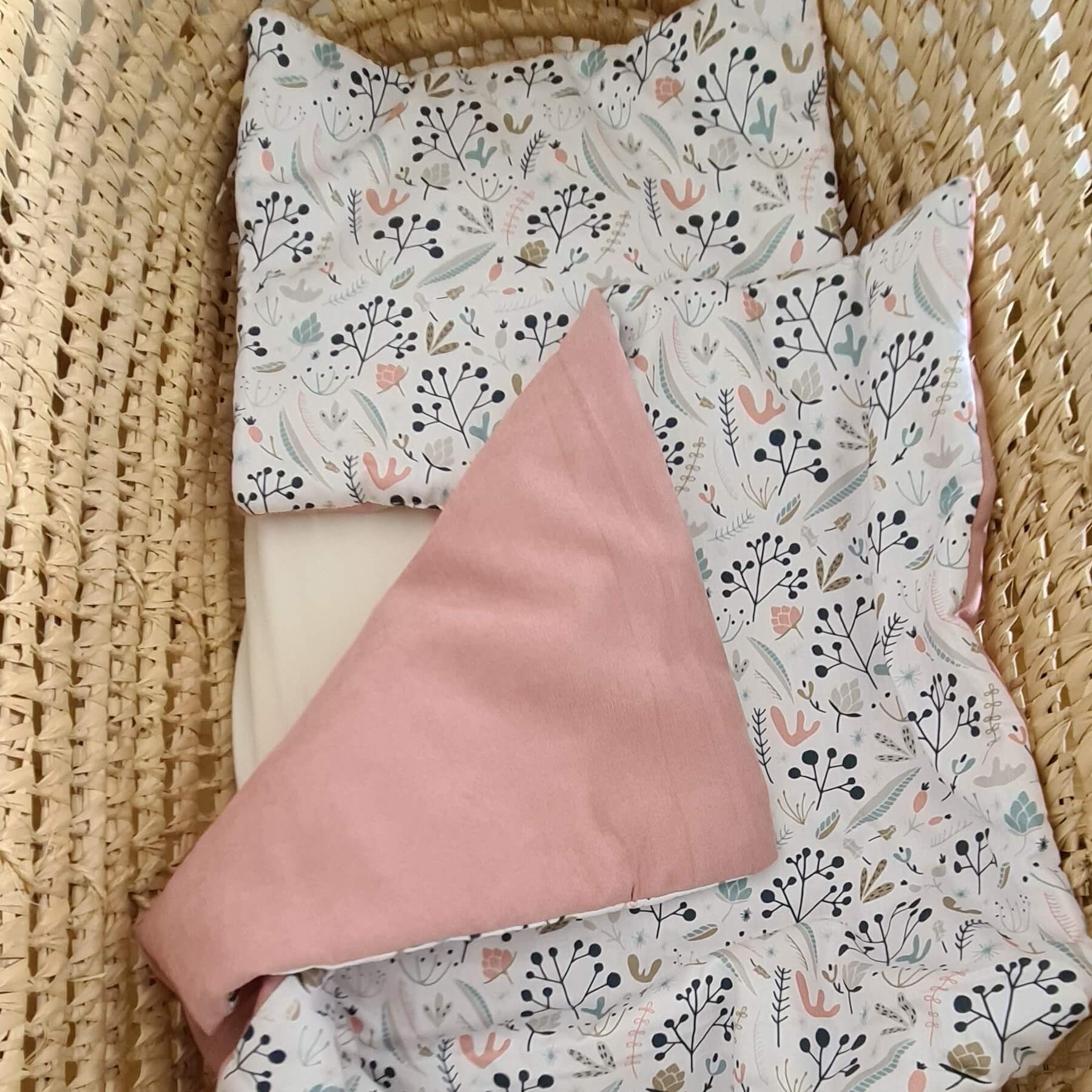 Baby Blanket & Pillow Set Organic – Size ‘S’ Leaves – evCushy