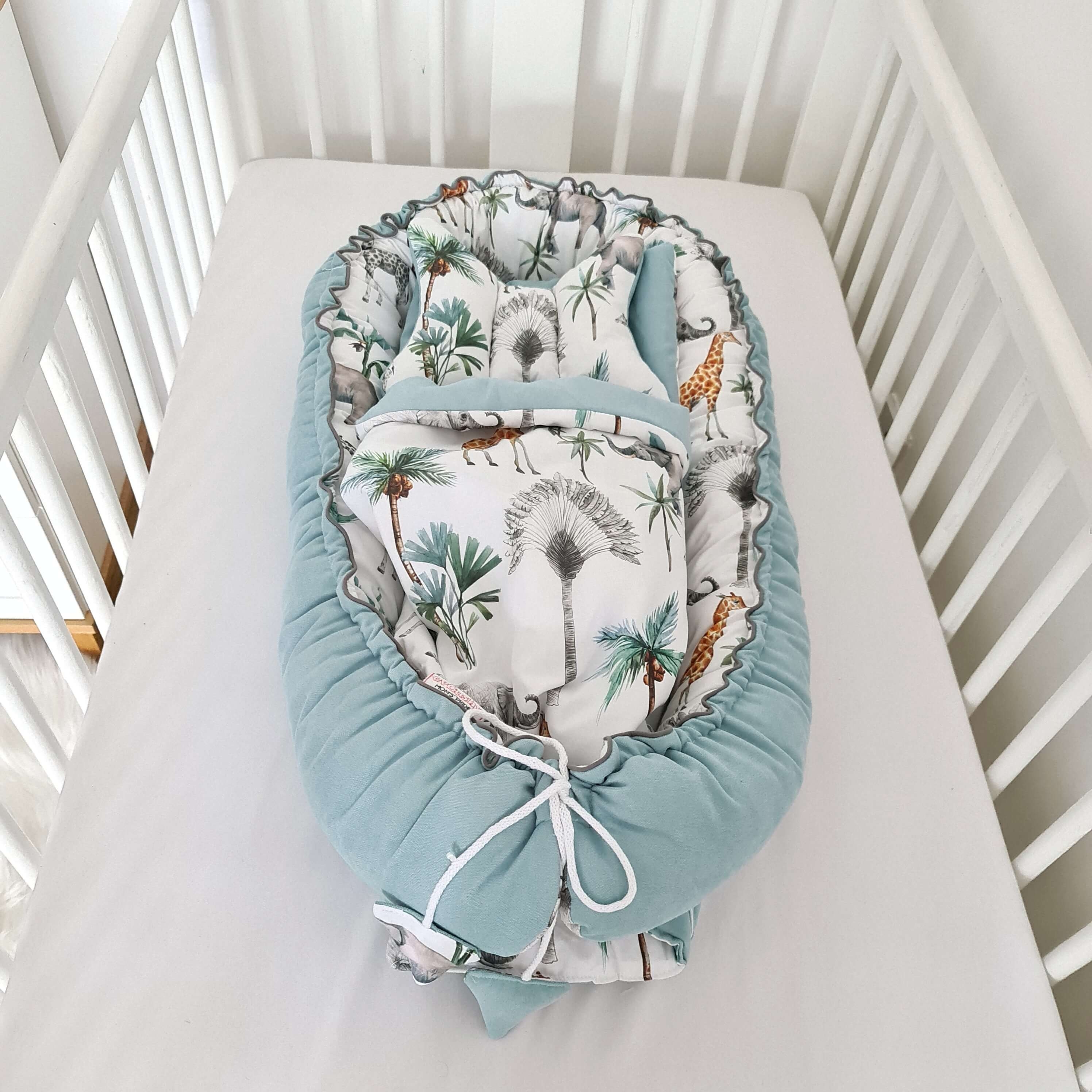 Baby Pod Deluxe 5Pc’S Newborn Starter Set – Safari – Mint – evCushy