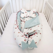 Baby Sleep Pod Deluxe 5 Piece Set Ivory Cherry Collection – evCushy