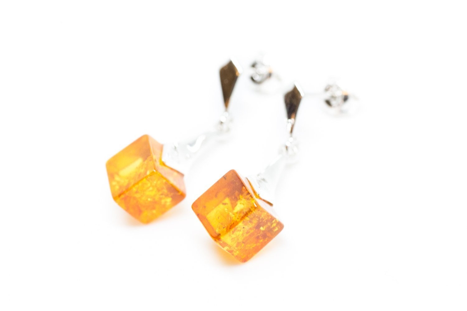 Cubic Amber Earrings – Amber