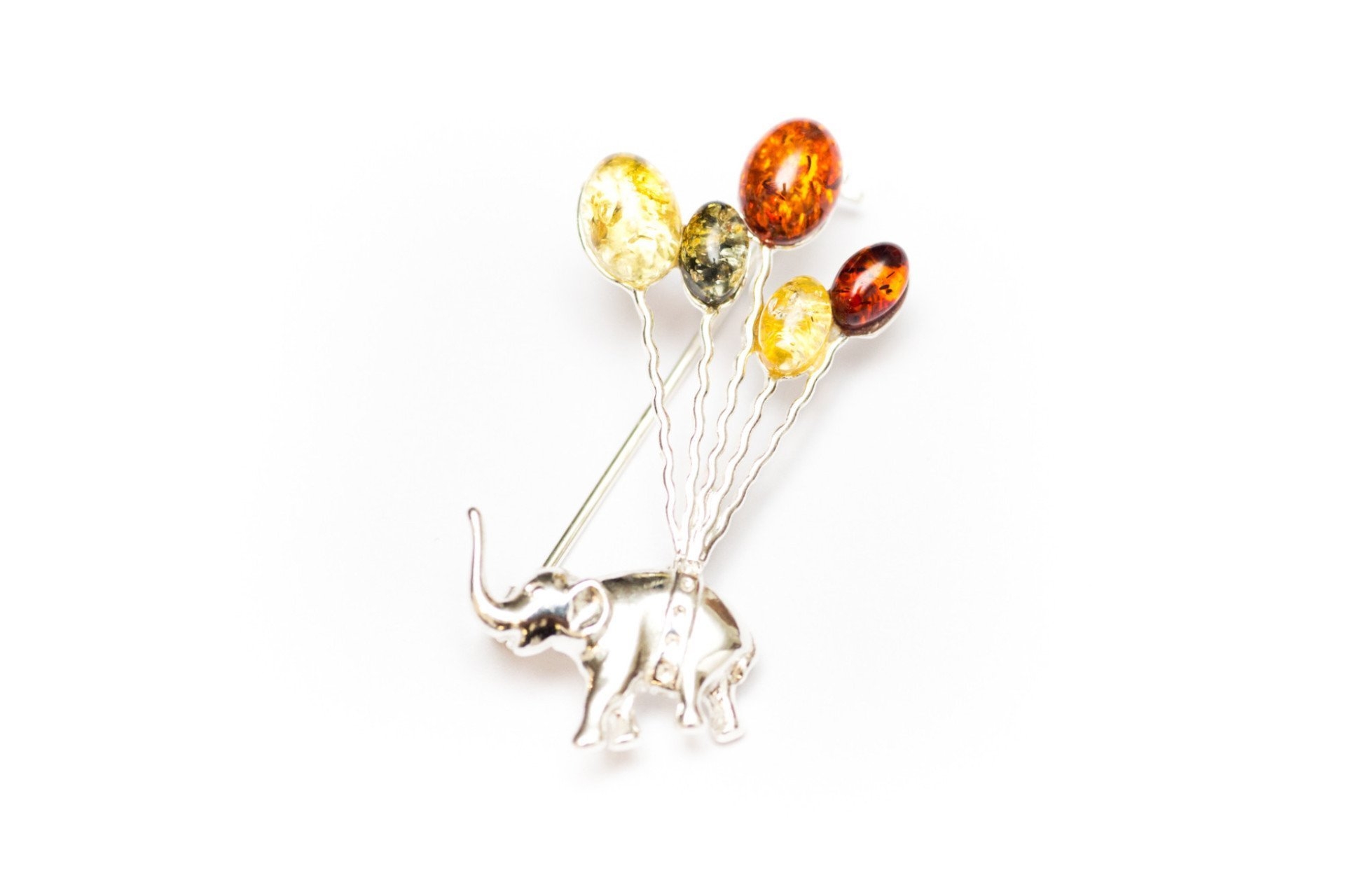 Cute Elephant & Balloons Brooch