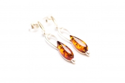 Dangle Cubic Zirconia Amber Earrings