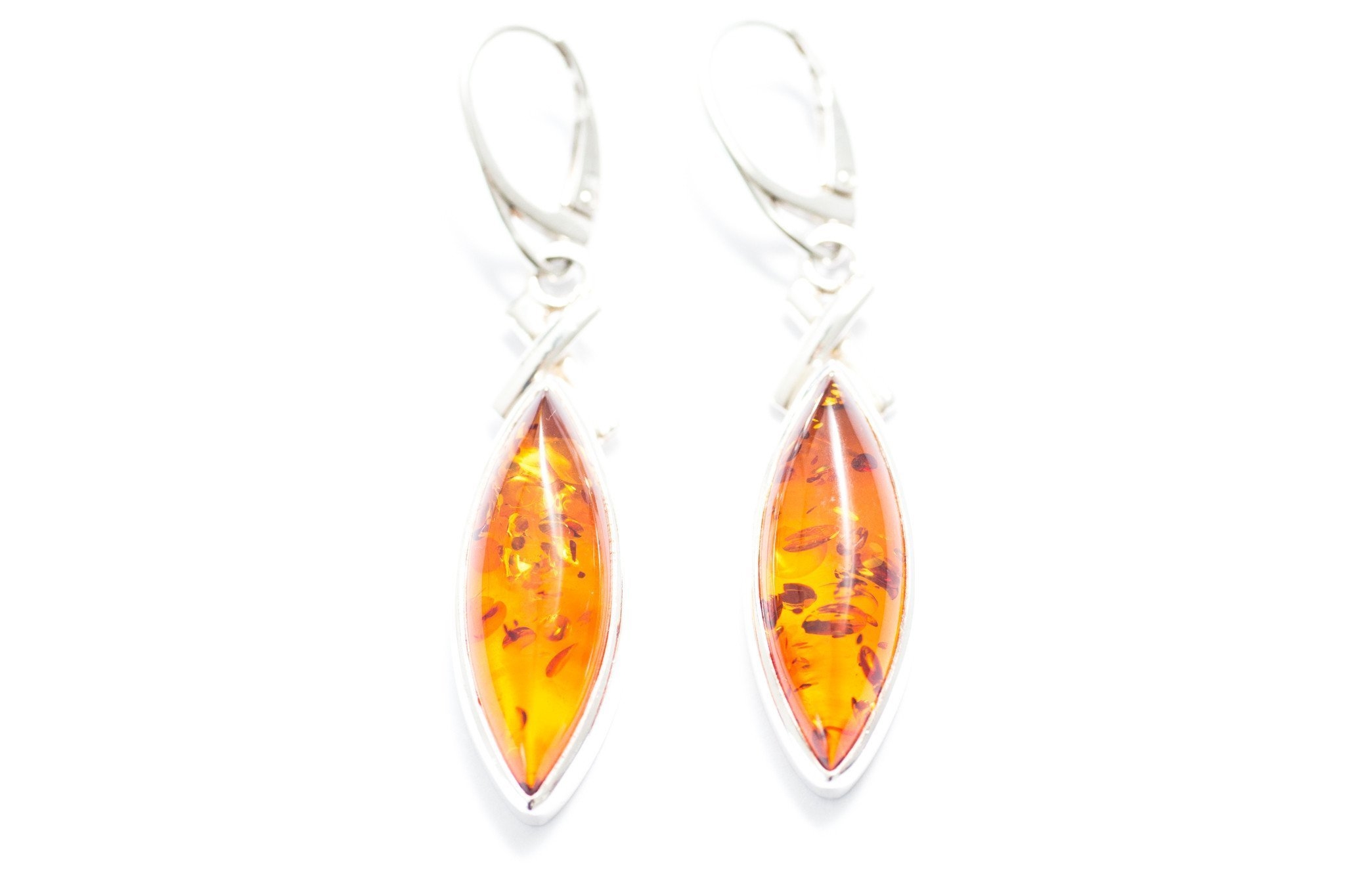 Elegant Amber Dangle Earrings