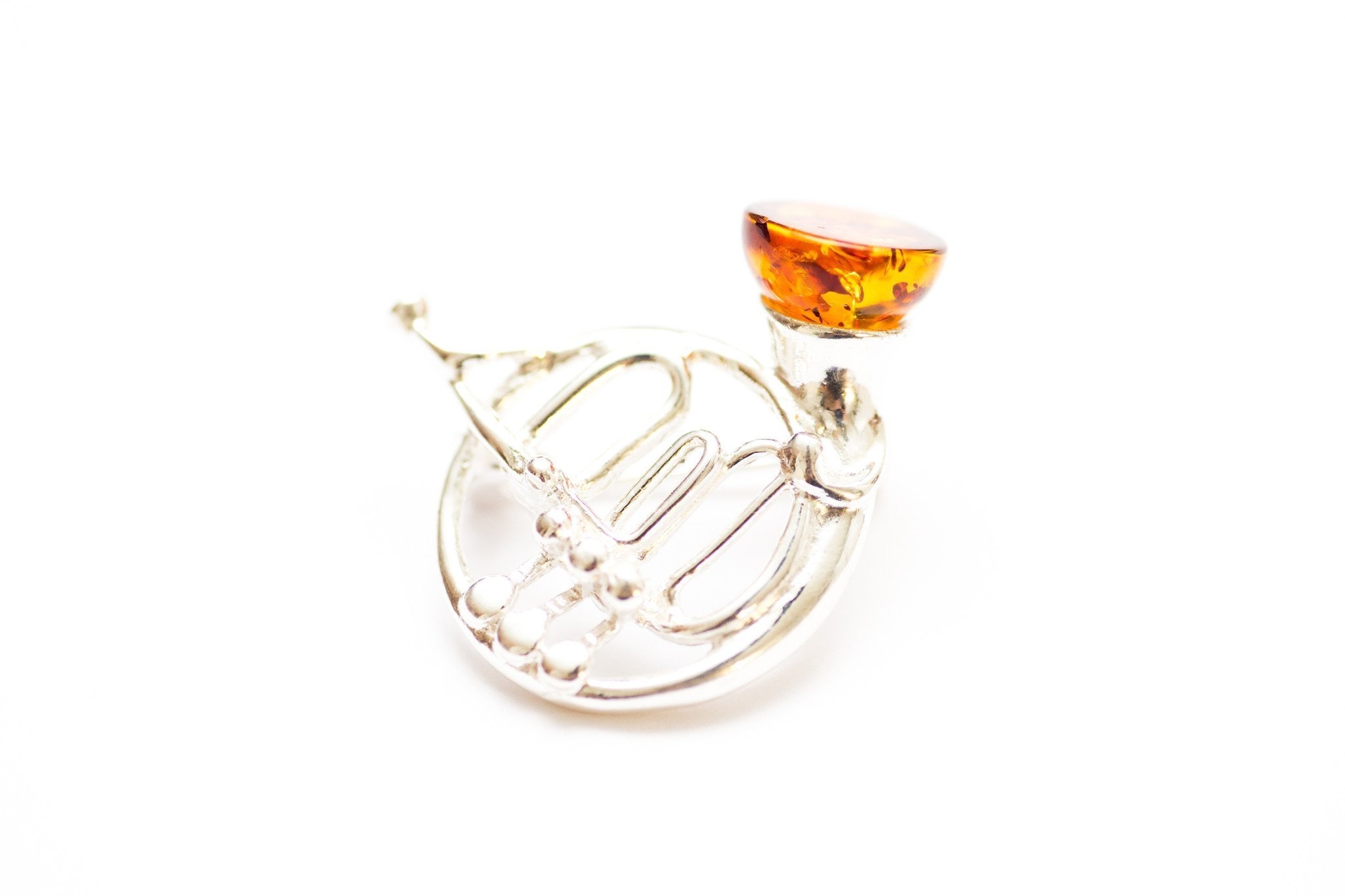 French Horn Amber Brooch – Amber