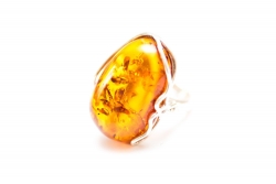 Golden Amber Cocktail Ring