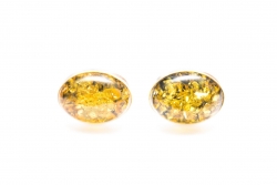 Green Amber Oval Cufflinks