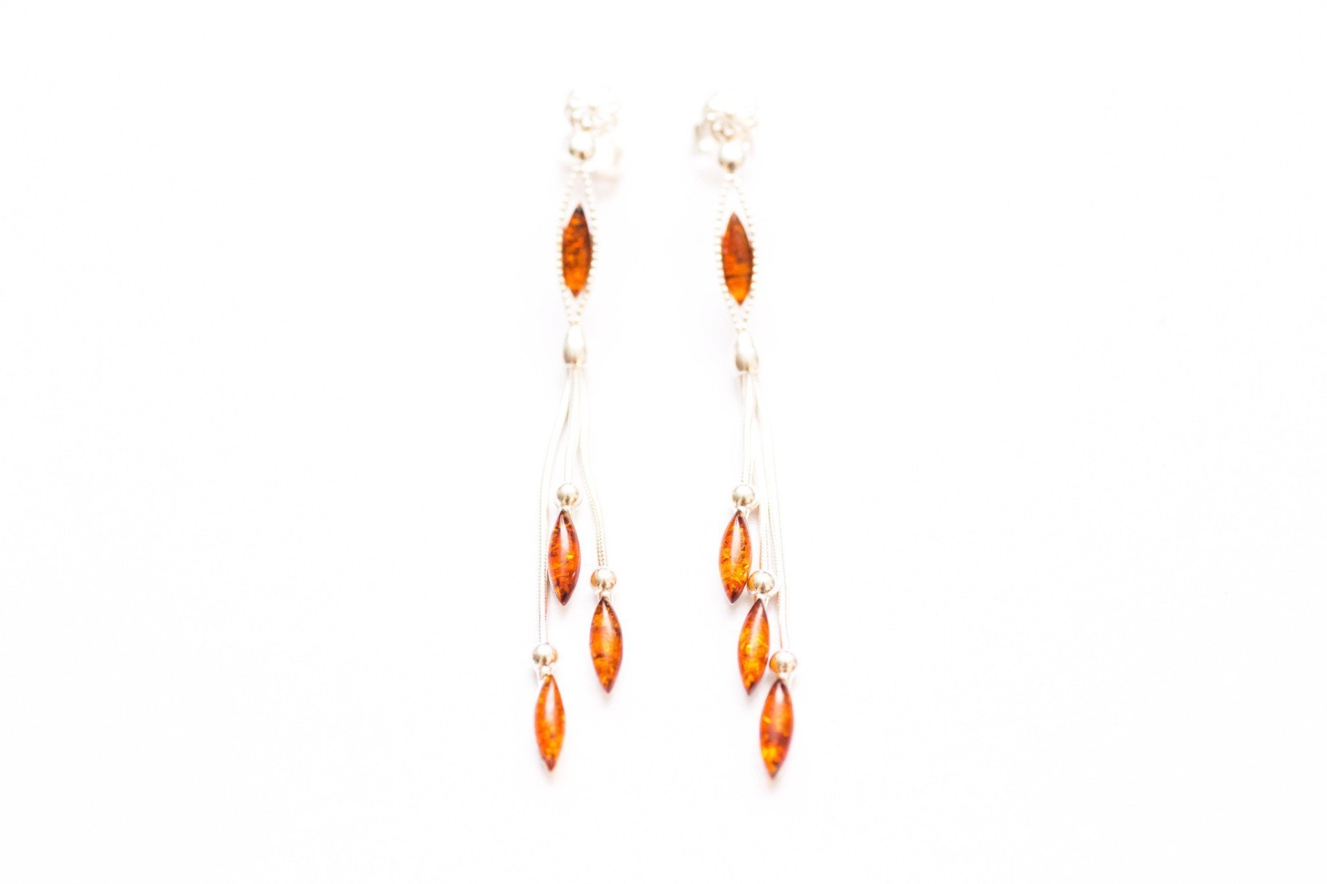 Long Chain Amber Earrings – Amber