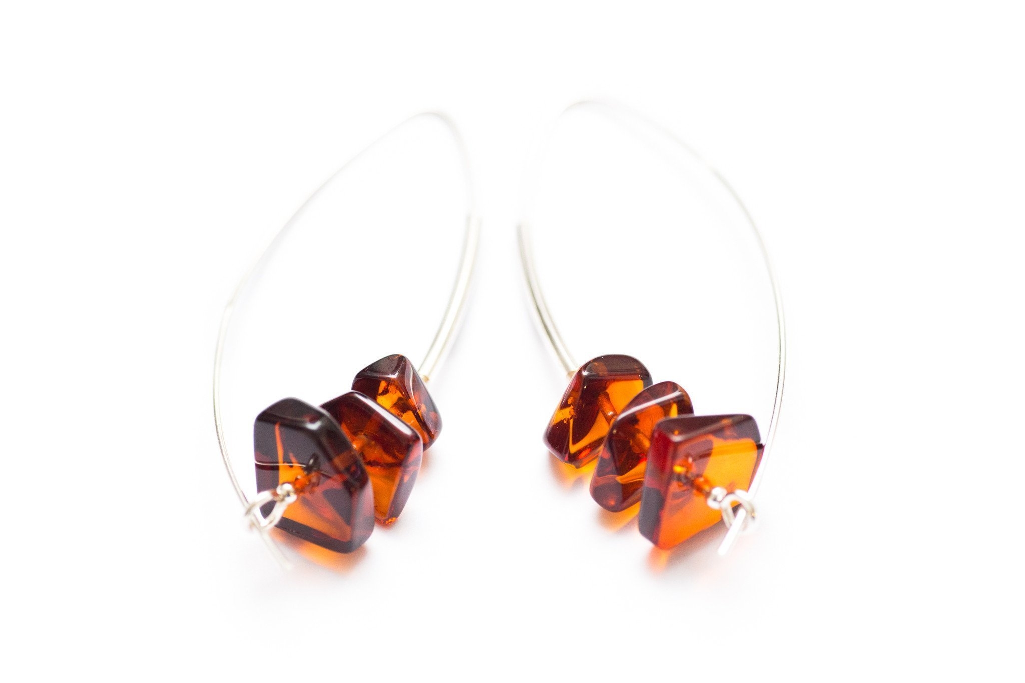 Modern Hoop Amber Earrings