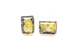 Rectangle Green Amber Cufflinks – Green