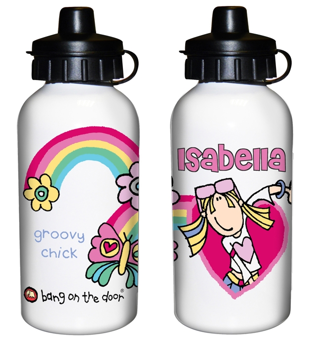 Bang on the Door Groovy Chick Personalised Drinks Bottle