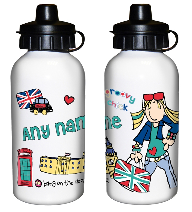 Bang on the Door London Chick Personalised Drinks Bottle
