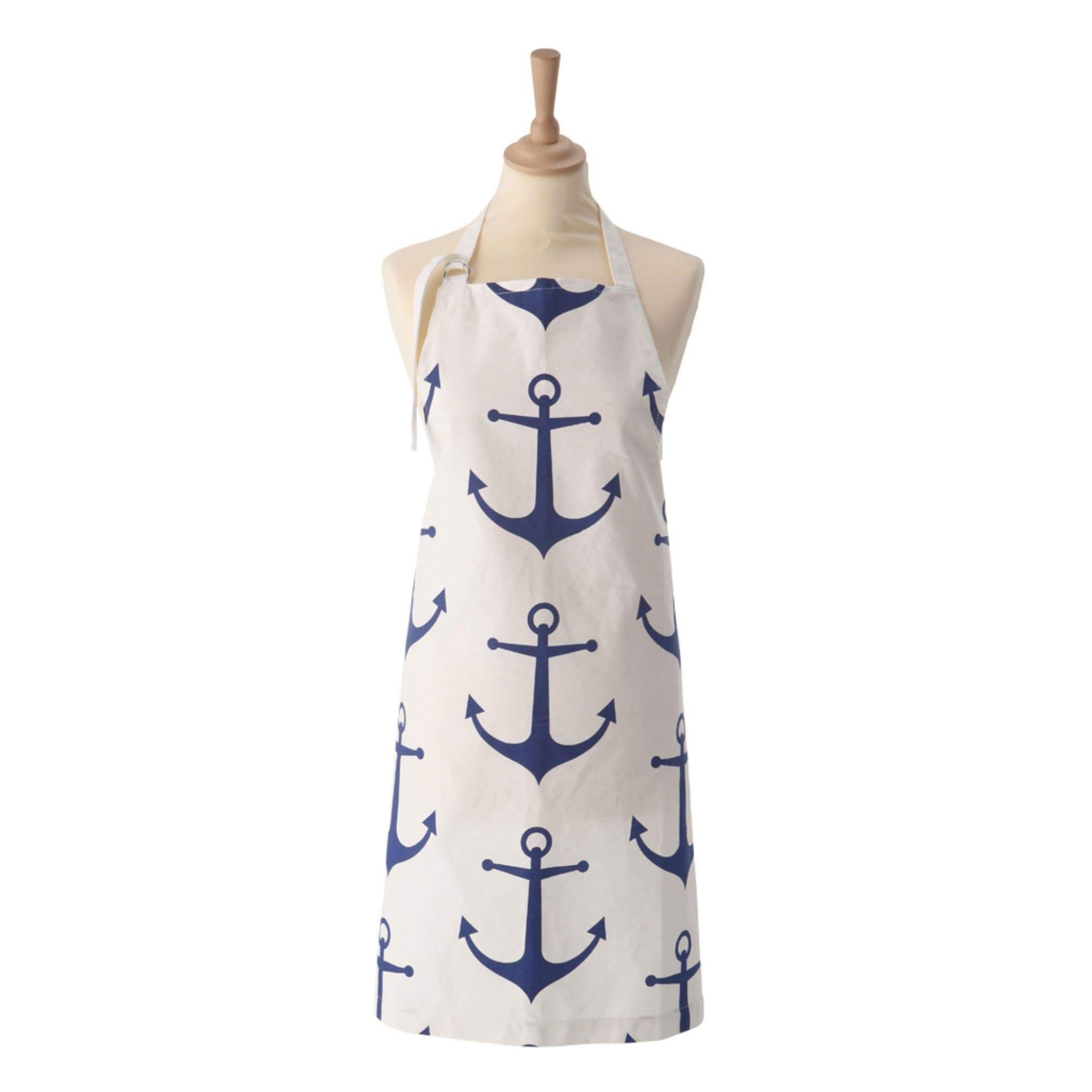 Apron – Blue And White Anchor