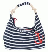 Ultra Soft Cotton Handbag – Navy/White