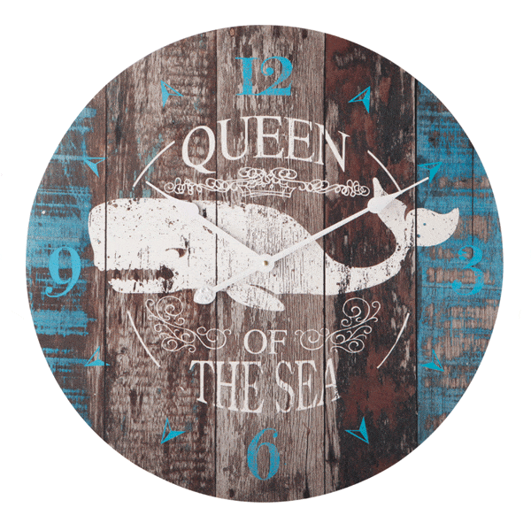 Wooden Sperm Whale Wall Clock