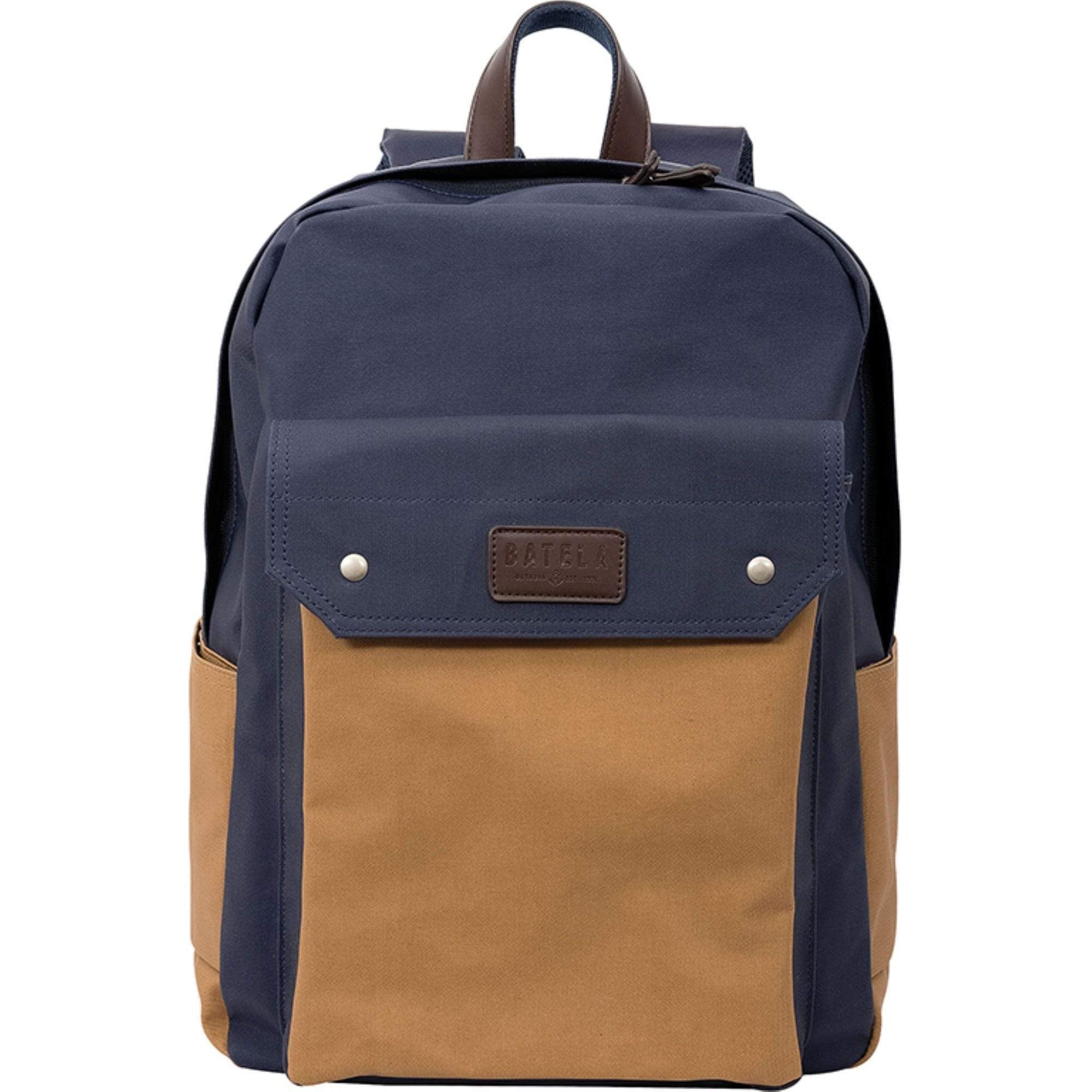 Water-Resistant Backpack in Blue and Tan – Default