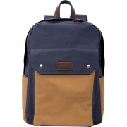 Water-Resistant Backpack in Blue and Tan – Default