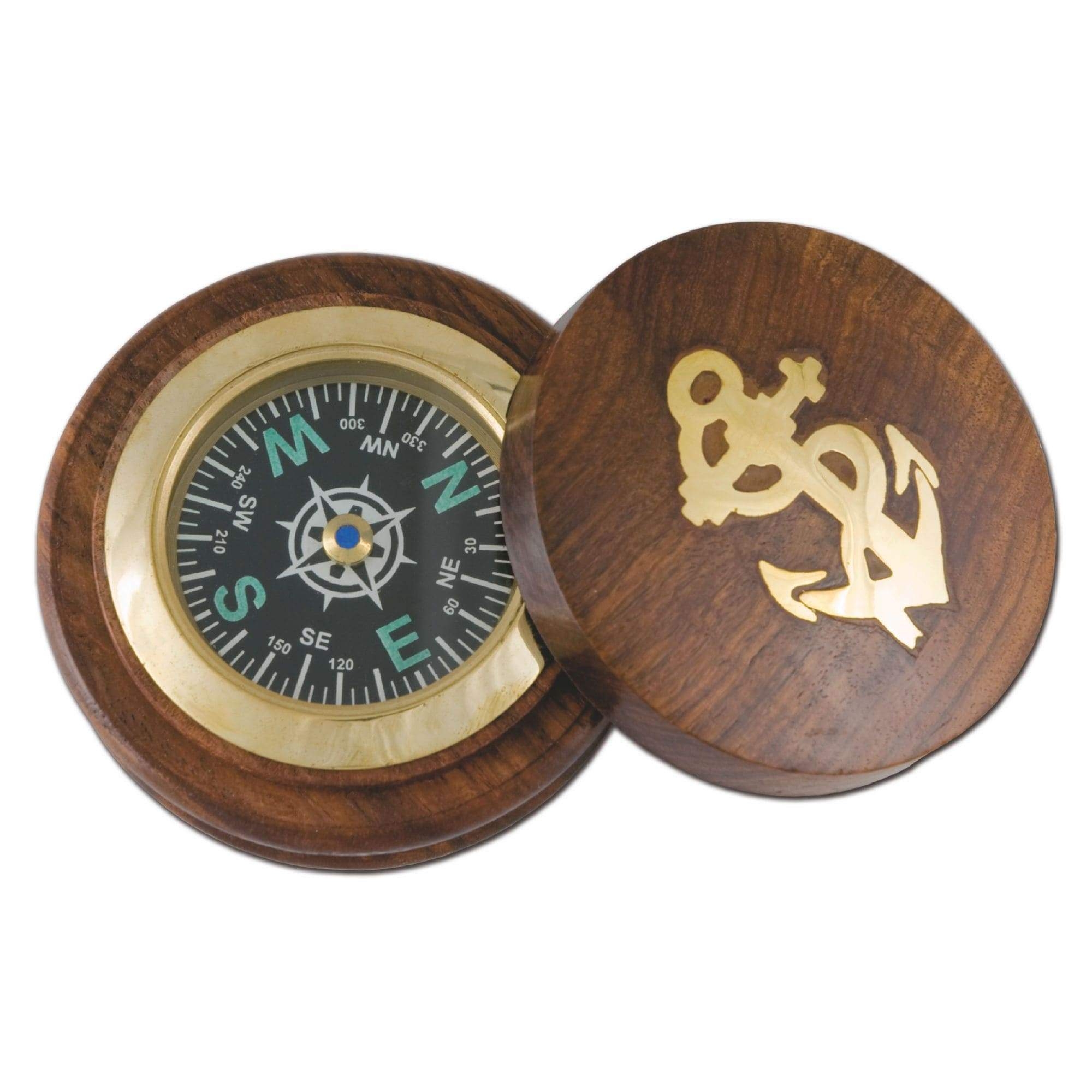 Compass with Wooden Base