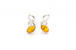 Amber Music Note Stud Earrings