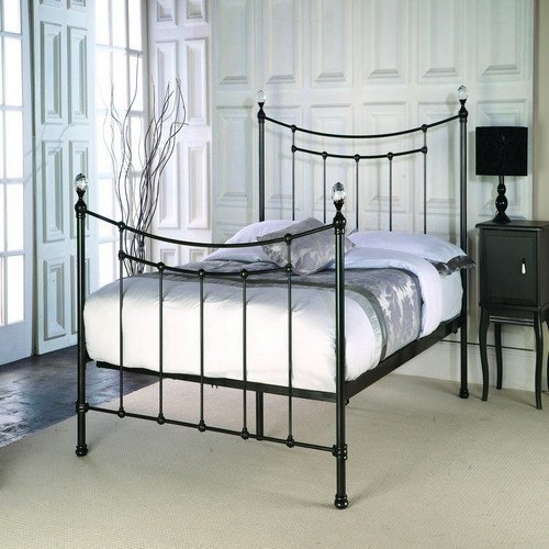Limelight Ð Metal Bed Frame – Metis Metallic Black Bed Frame – Double