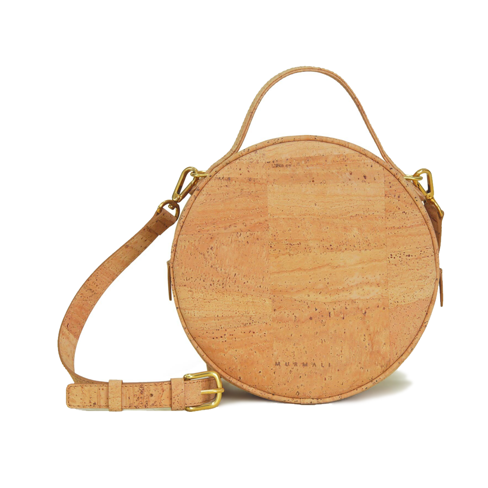 Circle crossbody bag handcrafted in cork fabric – – Develop-free – Ethikel