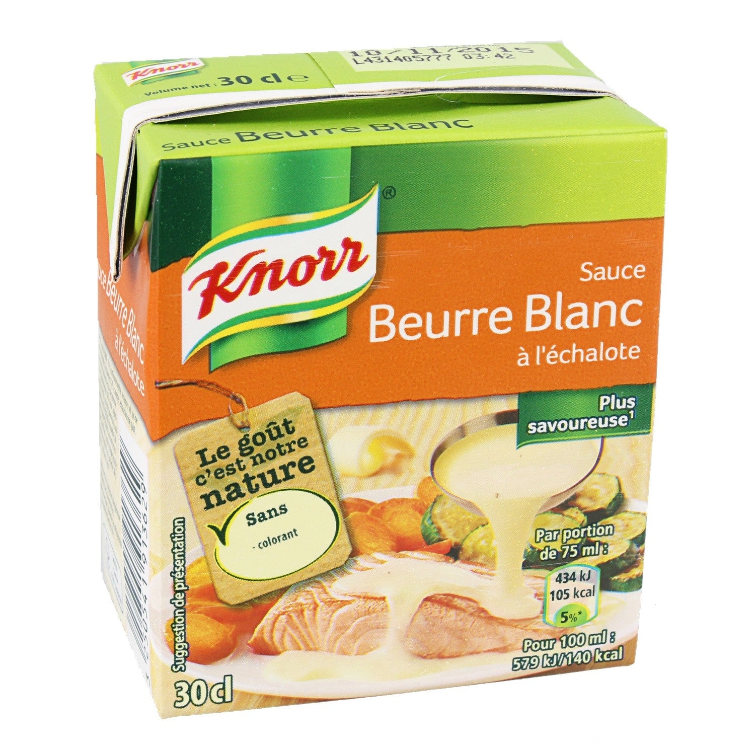 beurre blanc with shallotsSauce au beurre blanc à l’échalote brick – Beurre blanc sauce with shallots carton – Knorr, 30cl – Chanteroy – Le Vacherin