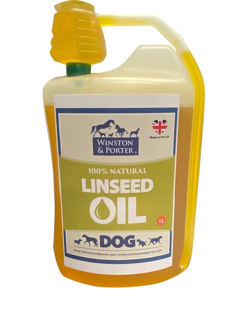 100% Natural Linseed Oil For Dogs – Premium Oil – 500ml / 1 Litre – Winston & Porter