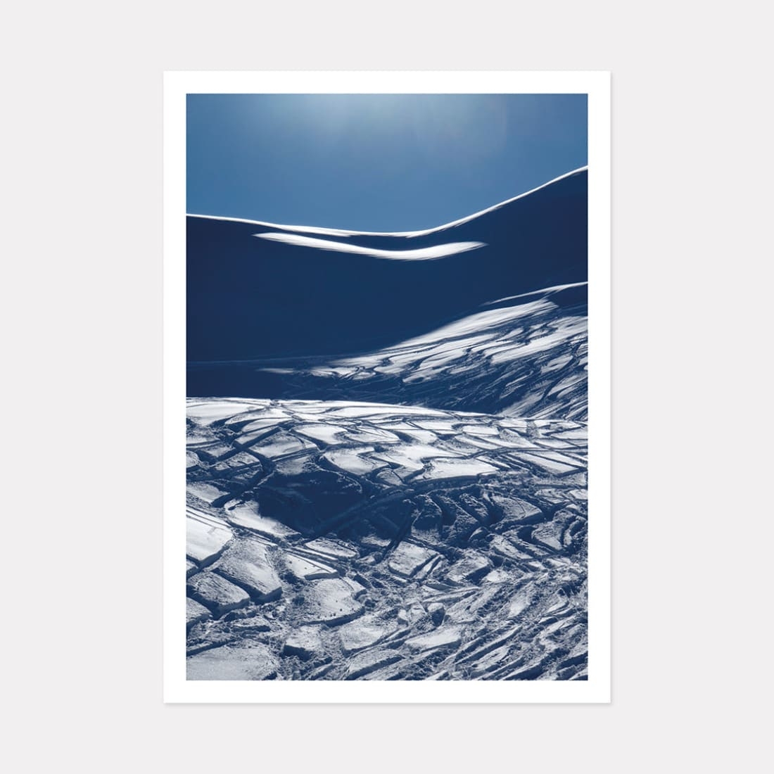 Blue Tracks Ski Art Print, A2 (59.4cm x 42cm) unframed print – Powderhound