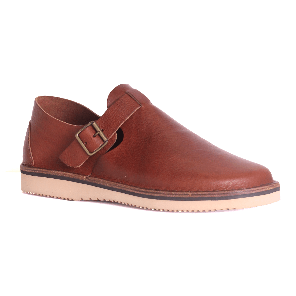 Fracap Mens Brandy Brown Leather D152 Buckle-Up Sandals – 46 – Robert Old & Co