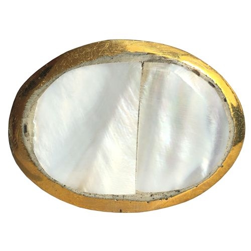 Knobbles & Bobbles – Oval Light Cabinet Knob – Cupboard Hardware – Brass – Brass / Mother Of Pearl – 38 x 27mm – Variant 24688