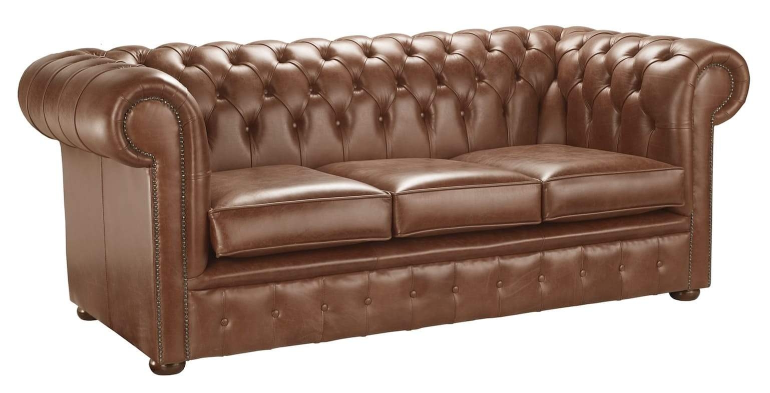 Portabello – 1694 Chesterfield Sofa – Bridle Salvaggio Leather 2 Seater – High Quality Leather – Brown – Chesterfield – 2 Seater 155 X 82 X 96 cm