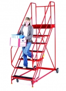 BS EN131-7 Steptek Easy Rise Mobile Safety Steps – 5 treads / 1150mm – Ribbed Rubber Treads – High Visibility – Durable – PPE – Taft Safety Store