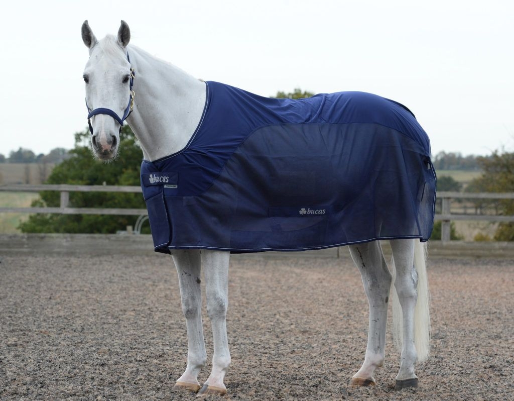 Bucas Competition Cooler Rug – Navy/Silver – 5.9″ – Coolers & Fleeces – Saddlemasters Equestrian