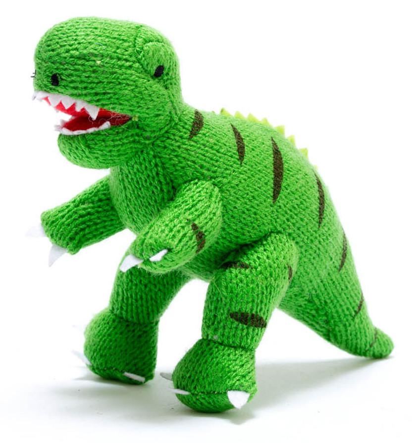 Best Years Dinosaur Toy, Knitted Mini T Rex Rattle