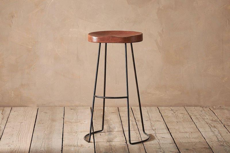 Loko Leather Stool – Tall – Acumen Collection Tall – Rustic Stool – Acumen Collection