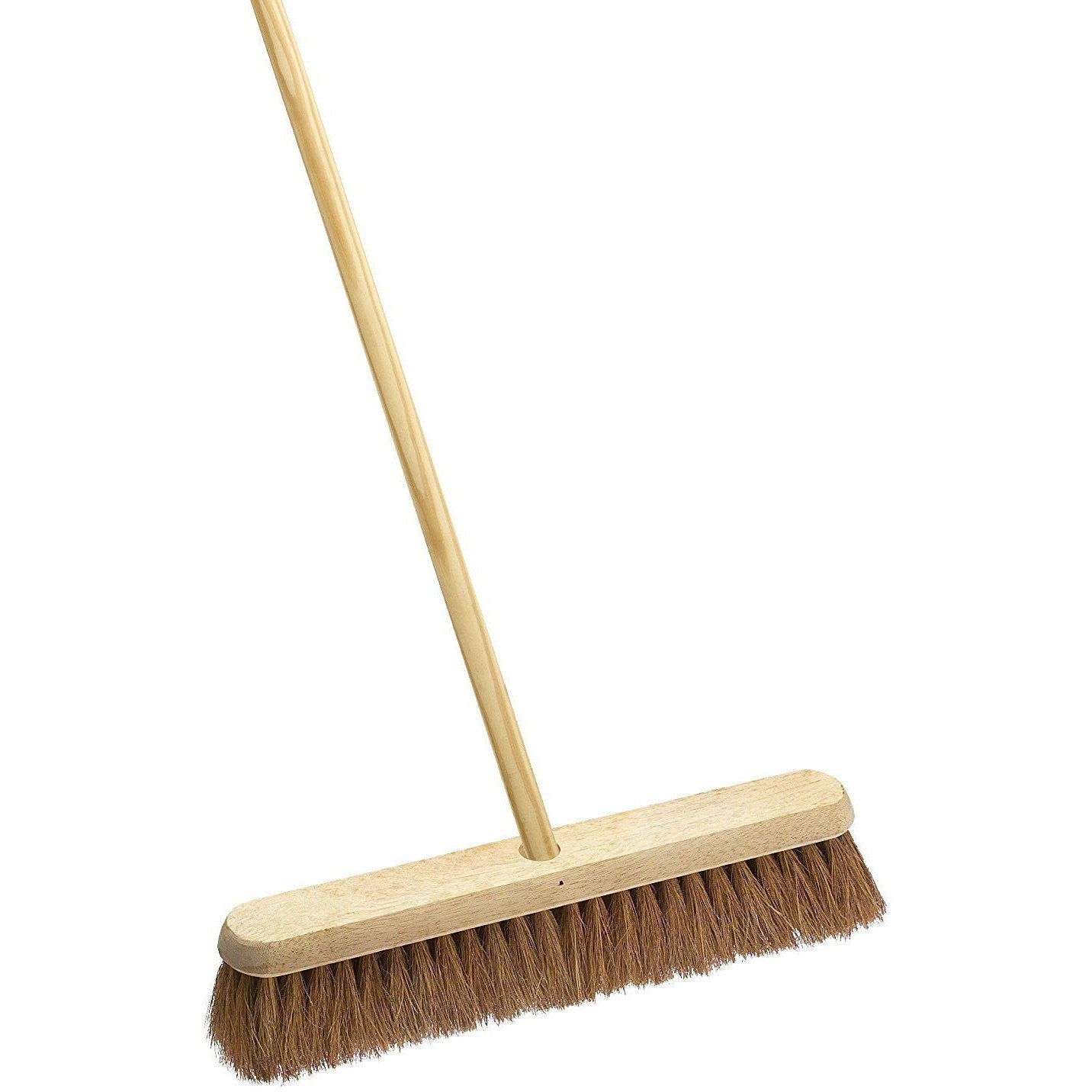 18″ Soft Natural Coco Broom Head with Strong Wooden Brush Handle