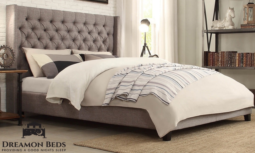 Valor Wingback Available With Ottoman Or Divan Storage – Endless Customisation – Choice Of 25 Colours & Materials – Dreamon Beds