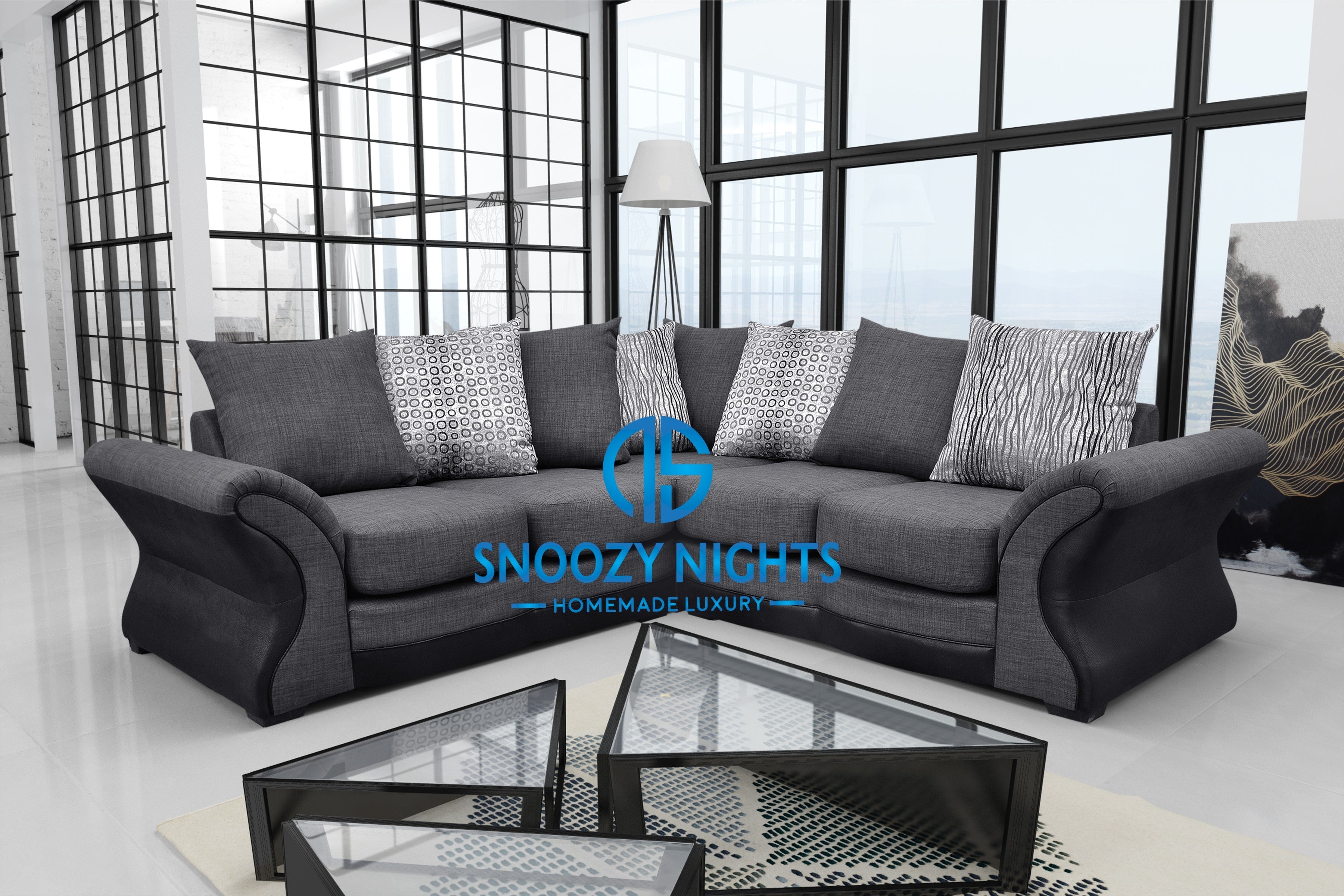 Candem Corner Sofa – Grey – Snoozy Nights