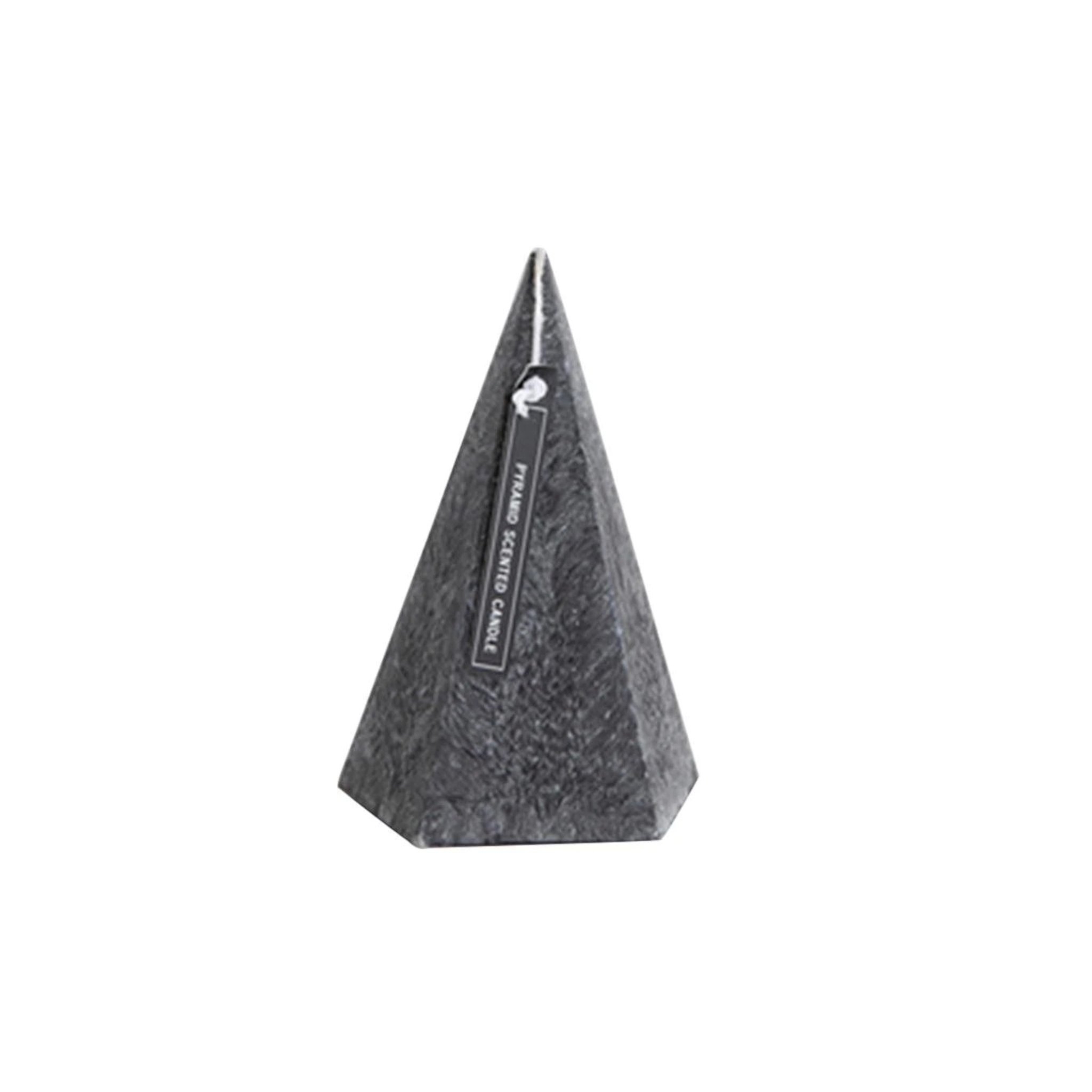 Pyramid Candles – Thyme & Sage Scent – Black / Grey / White – Wax – The Trouvailles
