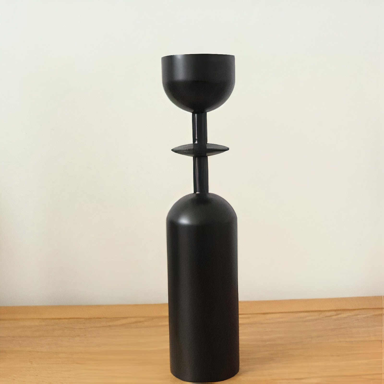 Wooden Candlestick Holders – Style D – Black – The Trouvailles